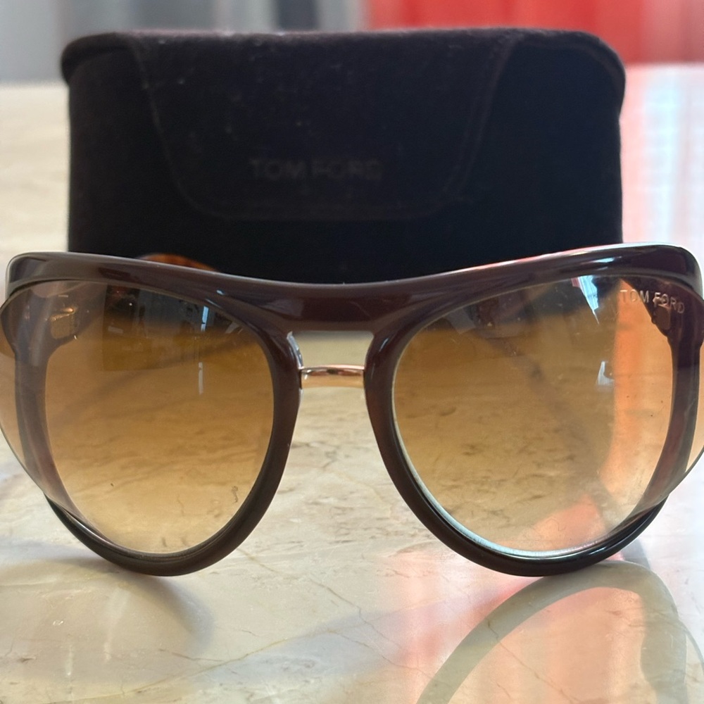 Tom Ford Brown and Gold Sunglasses